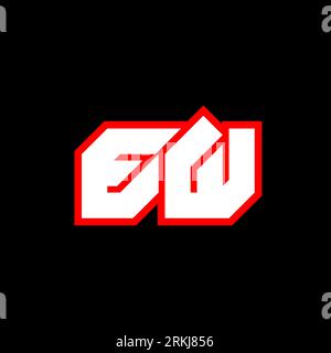 EW logo design, initial EW letter design with sci-fi style. EW logo for game, esport, Technology, Digital, Community or Business. E W sport modern Ita Stock Vector