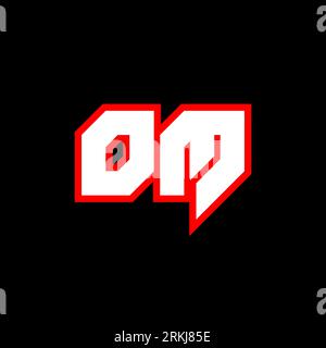 OM logo design, initial OM letter design with sci-fi style. OM logo for game, esport, Technology, Digital, Community or Business. O M sport modern Ita Stock Vector