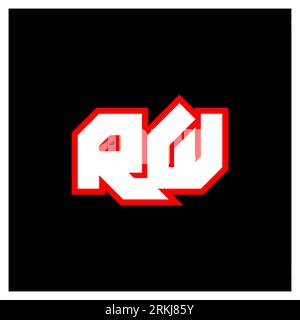 RW logo design, initial RW letter design with sci-fi style. RW logo for game, esport, Technology, Digital, Community or Business. R W sport modern Ita Stock Vector