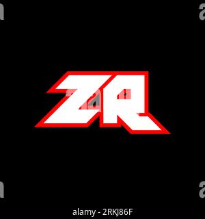 ZR logo design, initial ZR letter design with sci-fi style. ZR logo for game, esport, Technology, Digital, Community or Business. Z R sport modern Ita Stock Vector