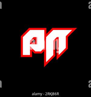 PN logo design, initial PN letter design with sci-fi style. PN logo for game, esport, Technology, Digital, Community or Business. P N sport modern Ita Stock Vector