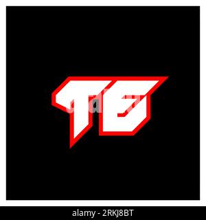 TE logo design, initial TE letter design with sci-fi style. TE logo for game, esport, Technology, Digital, Community or Business. T E sport modern Ita Stock Vector
