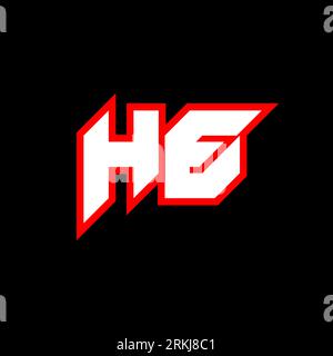 HE logo design, initial HE letter design with sci-fi style. HE logo for game, esport, Technology, Digital, Community or Business. H E sport modern Ita Stock Vector