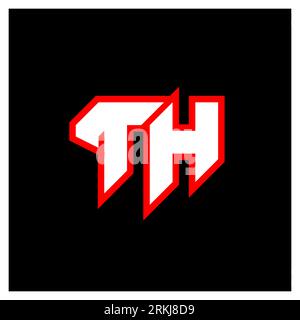 TH logo design, initial TH letter design with sci-fi style. TH logo for game, esport, Technology, Digital, Community or Business. T H sport modern Ita Stock Vector