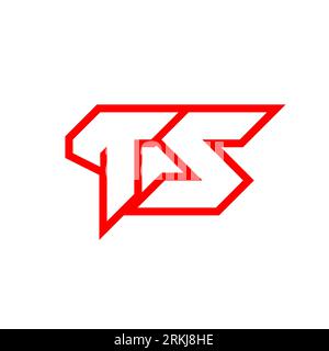 TS logo design, initial TS letter design with sci-fi style. TS logo for game, esport, Technology, Digital, Community or Business. T S sport modern Ita Stock Vector