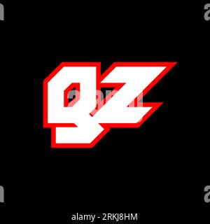 GZ logo design, initial GZ letter design with sci-fi style. GZ logo for game, esport, Technology, Digital, Community or Business. G Z sport modern Ita Stock Vector