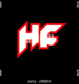 HF logo design, initial HF letter design with sci-fi style. HF logo for game, esport, Technology, Digital, Community or Business. H F sport modern Ita Stock Vector