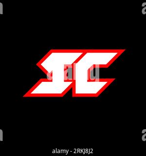 IC logo design, initial IC letter design with sci-fi style. IC logo for game, esport, Technology, Digital, Community or Business. I C sport modern Ita Stock Vector