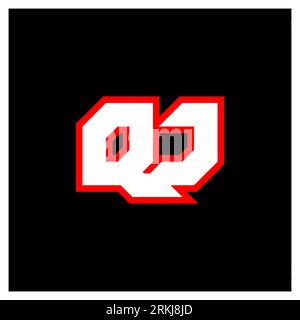 QJ logo design, initial QJ letter design with sci-fi style. QJ logo for game, esport, Technology, Digital, Community or Business. Q J sport modern Ita Stock Vector