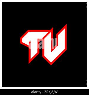 TV logo design, initial TV letter design with sci-fi style. TV logo for game, esport, Technology, Digital, Community or Business. T V sport modern Ita Stock Vector