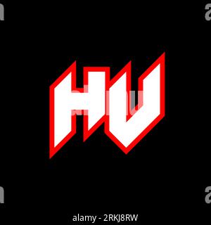 HV logo design, initial HV letter design with sci-fi style. HV logo for game, esport, Technology, Digital, Community or Business. H V sport modern Ita Stock Vector