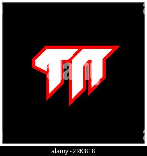 TN logo design, initial TN letter design with sci-fi style. TN logo for game, esport, Technology, Digital, Community or Business. T N sport modern Ita Stock Vector