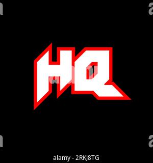 HQ logo design, initial HQ letter design with sci-fi style. HQ logo for game, esport, Technology, Digital, Community or Business. H Q sport modern Ita Stock Vector
