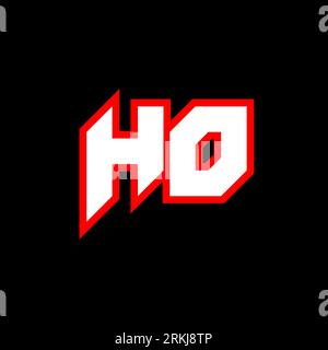 HO logo design, initial HO letter design with sci-fi style. HO logo for game, esport, Technology, Digital, Community or Business. H O sport modern Ita Stock Vector