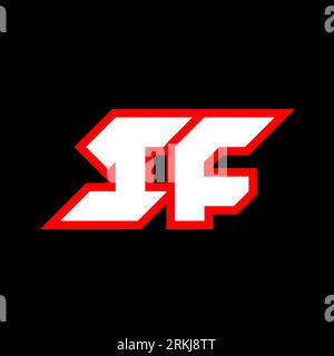 IF logo design, initial IF letter design with sci-fi style. IF logo for game, esport, Technology, Digital, Community or Business. I F sport modern Ita Stock Vector