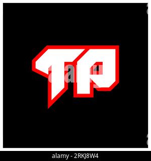 TP logo design, initial TP letter design with sci-fi style. TP logo for game, esport, Technology, Digital, Community or Business. T P sport modern Ita Stock Vector