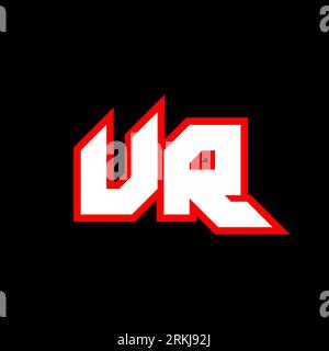 UR logo design, initial UR letter design with sci-fi style. UR logo for game, esport, Technology, Digital, Community or Business. U R sport modern Ita Stock Vector