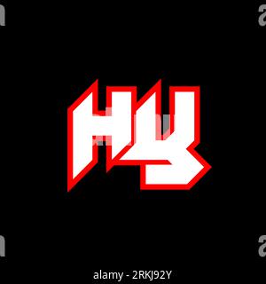 HY logo design, initial HY letter design with sci-fi style. HY logo for game, esport, Technology, Digital, Community or Business. H Y sport modern Ita Stock Vector