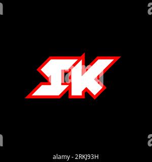 IK logo design, initial IK letter design with sci-fi style. IK logo for game, esport, Technology, Digital, Community or Business. I K sport modern Ita Stock Vector