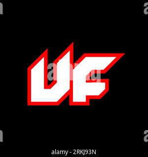 UF logo design, initial UF letter design with sci-fi style. UF logo for game, esport, Technology, Digital, Community or Business. U F sport modern Ita Stock Vector
