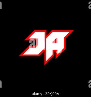 JA logo design, initial JA letter design with sci-fi style. JA logo for game, esport, Technology, Digital, Community or Business. J A sport modern Ita Stock Vector