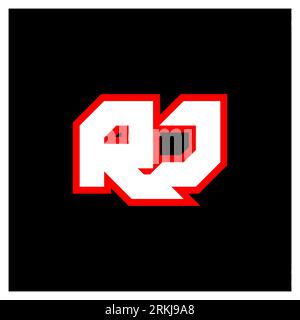 RJ logo design, initial RJ letter design with sci-fi style. RJ logo for game, esport, Technology, Digital, Community or Business. R J sport modern Ita Stock Vector