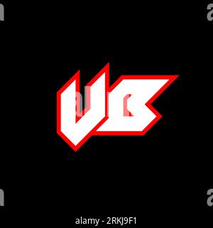 VB logo design, initial VB letter design with sci-fi style. VB logo for game, esport, Technology, Digital, Community or Business. V B sport modern Ita Stock Vector