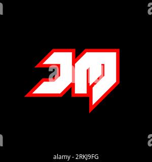 JM logo design, initial JM letter design with sci-fi style. JM logo for game, esport, Technology, Digital, Community or Business. J M sport modern Ita Stock Vector