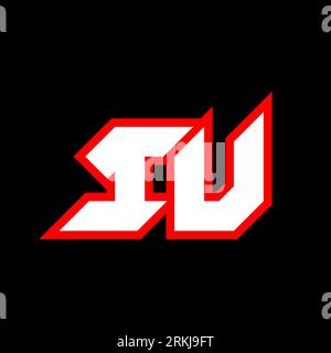 IU logo design, initial IU letter design with sci-fi style. IU logo for game, esport, Technology, Digital, Community or Business. I U sport modern Ita Stock Vector