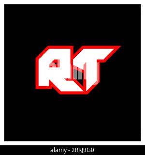 RT logo design, initial RT letter design with sci-fi style. RT logo for game, esport, Technology, Digital, Community or Business. R T sport modern Ita Stock Vector