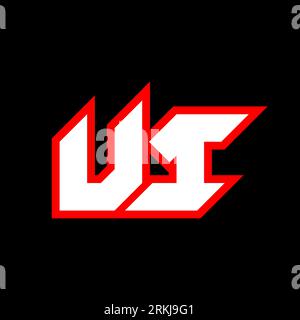 UI logo design, initial UI letter design with sci-fi style. UI logo for game, esport, Technology, Digital, Community or Business. U I sport modern Ita Stock Vector