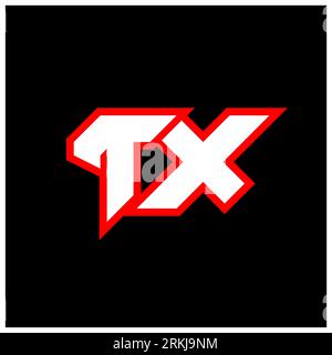 TX logo design, initial TX letter design with sci-fi style. TX logo for game, esport, Technology, Digital, Community or Business. T X sport modern Ita Stock Vector