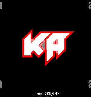 KA logo design, initial KA letter design with sci-fi style. KA logo for game, esport, Technology, Digital, Community or Business. K A sport modern Ita Stock Vector