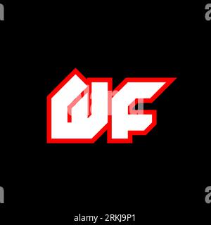 WF logo design, initial WF letter design with sci-fi style. WF logo for game, esport, Technology, Digital, Community or Business. W F sport modern Ita Stock Vector