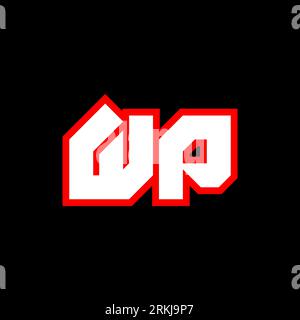 WP logo design, initial WP letter design with sci-fi style. WP logo for game, esport, Technology, Digital, Community or Business. W P sport modern Ita Stock Vector