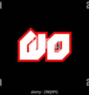WO logo design, initial WO letter design with sci-fi style. WO logo for game, esport, Technology, Digital, Community or Business. W O sport modern Ita Stock Vector