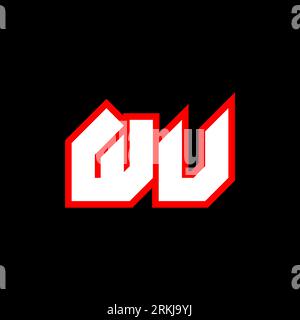 WU logo design, initial WU letter design with sci-fi style. WU logo for game, esport, Technology, Digital, Community or Business. W U sport modern Ita Stock Vector