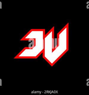JV logo design, initial JV letter design with sci-fi style. JV logo for game, esport, Technology, Digital, Community or Business. J V sport modern Ita Stock Vector
