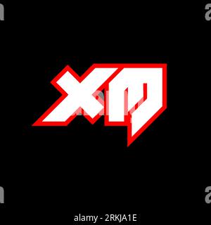 XM logo design, initial XM letter design with sci-fi style. XM logo for game, esport, Technology, Digital, Community or Business. X M sport modern Ita Stock Vector