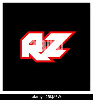 RZ logo design, initial RZ letter design with sci-fi style. RZ logo for game, esport, Technology, Digital, Community or Business. R Z sport modern Ita Stock Vector