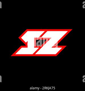 IZ logo design, initial IZ letter design with sci-fi style. IZ logo for game, esport, Technology, Digital, Community or Business. I Z sport modern Ita Stock Vector
