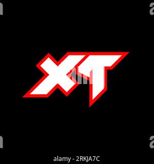 XT logo design, initial XT letter design with sci-fi style. XT logo for game, esport, Technology, Digital, Community or Business. X T sport modern Ita Stock Vector