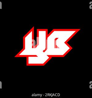 YB logo design, initial YB letter design with sci-fi style. YB logo for game, esport, Technology, Digital, Community or Business. Y B sport modern Ita Stock Vector