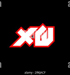 XW logo design, initial XW letter design with sci-fi style. XW logo for game, esport, Technology, Digital, Community or Business. X W sport modern Ita Stock Vector