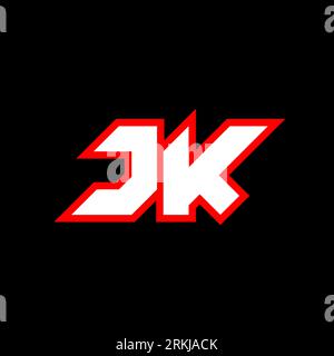 JK logo design, initial JK letter design with sci-fi style. JK logo for game, esport, Technology, Digital, Community or Business. J K sport modern Ita Stock Vector