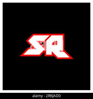 SR logo design, initial SR letter design with sci-fi style. SR logo for game, esport, Technology, Digital, Community or Business. S R sport modern Ita Stock Vector