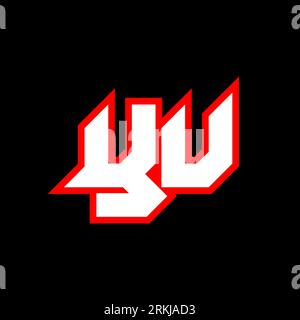 YU logo design, initial YU letter design with sci-fi style. YU logo for game, esport, Technology, Digital, Community or Business. Y U sport modern Ita Stock Vector