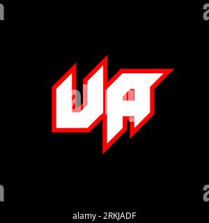 UA logo design, initial UA letter design with sci-fi style. UA logo for game, esport, Technology, Digital, Community or Business. U A sport modern Ita Stock Vector