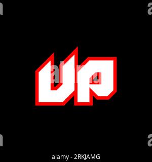UP logo design, initial UP letter design with sci-fi style. UP logo for game, esport, Technology, Digital, Community or Business. U P sport modern Ita Stock Vector