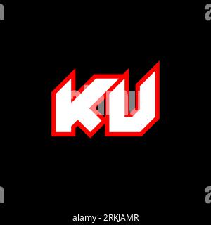 KU logo design, initial KU letter design with sci-fi style. KU logo for game, esport, Technology, Digital, Community or Business. K U sport modern Ita Stock Vector